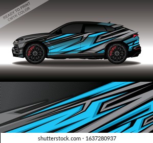 Car wrap decal design vector, custom livery race rally car vehicle sticker and tinting.