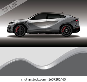 Car wrap decal design vector, custom livery race rally car vehicle sticker and tinting.