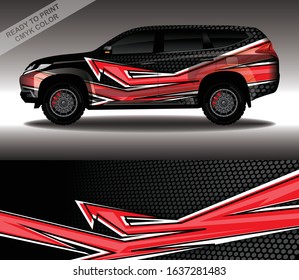 Car wrap decal design vector, custom livery race rally car vehicle sticker and tinting.