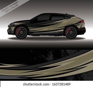 Car wrap decal design vector, custom livery race rally car vehicle sticker and tinting.
