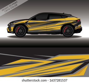 Car wrap decal design vector, custom livery race rally car vehicle sticker and tinting.
