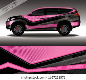 Car wrap decal design vector, custom livery race rally car vehicle sticker and tinting.