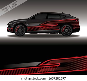 Car wrap decal design vector, custom livery race rally car vehicle sticker and tinting.