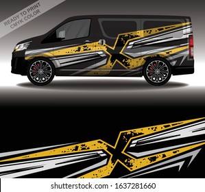Car wrap decal design vector, custom livery race rally car vehicle sticker and tinting.