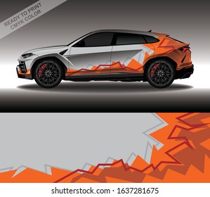 Car wrap decal design vector, custom livery race rally car vehicle sticker and tinting.