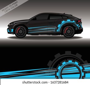 Car wrap decal design vector, custom livery race rally car vehicle sticker and tinting.