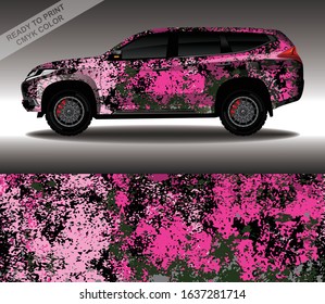 Car wrap decal design vector, custom livery race rally car vehicle sticker and tinting.