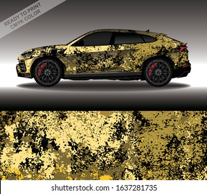 Car wrap decal design vector, custom livery race rally car vehicle sticker and tinting.