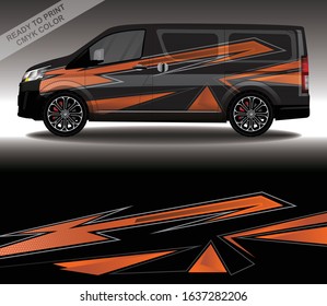 Car wrap decal design vector, custom livery race rally car vehicle sticker and tinting.