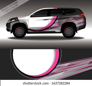 Car wrap decal design vector, custom livery race rally car vehicle sticker and tinting.