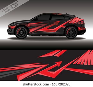 Car wrap decal design vector, custom livery race rally car vehicle sticker and tinting.