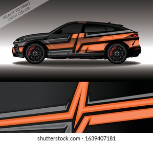 Car wrap decal design vector, custom livery race rally car vehicle sticker and tinting.
