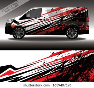 Car wrap decal design vector, custom livery race rally car vehicle sticker and tinting.