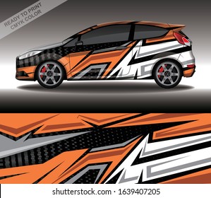 Car wrap decal design vector, custom livery race rally car vehicle sticker and tinting.