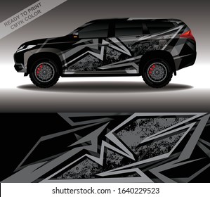 Car wrap decal design vector, custom livery race rally car vehicle sticker and tinting.