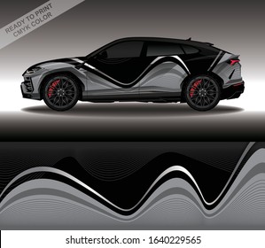 Car wrap decal design vector, custom livery race rally car vehicle sticker and tinting.