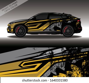 Car wrap decal design vector, custom livery race rally car vehicle sticker and tinting.
