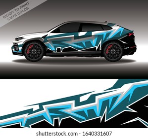 Car wrap decal design vector, custom livery race rally car vehicle sticker and tinting.
