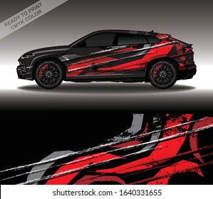 Car wrap decal design vector, custom livery race rally car vehicle sticker and tinting.