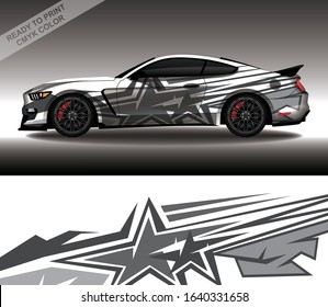 Car wrap decal design vector, custom livery race rally car vehicle sticker and tinting.