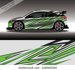 Car wrap decal design vector, custom livery race rally car vehicle sticker and tinting.