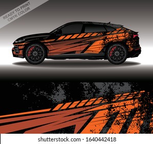 Car wrap decal design vector, custom livery race rally car vehicle sticker and tinting.