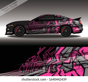Car wrap decal design vector, custom livery race rally car vehicle sticker and tinting.