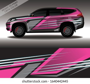 Car wrap decal design vector, custom livery race rally car vehicle sticker and tinting.