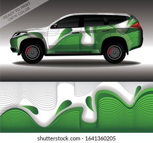 Car wrap decal design vector, custom livery race rally car vehicle sticker and tinting.