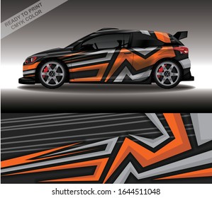 Car wrap decal design vector, custom livery race rally car vehicle sticker and tinting.