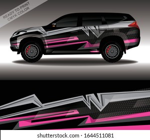 Car wrap decal design vector, custom livery race rally car vehicle sticker and tinting.