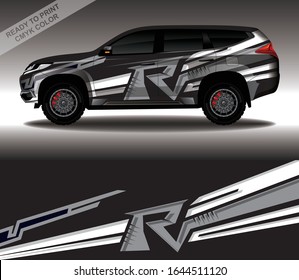 Car wrap decal design vector, custom livery race rally car vehicle sticker and tinting.