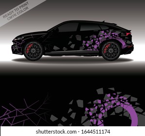 Car wrap decal design vector, custom livery race rally car vehicle sticker and tinting.