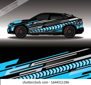 Car wrap decal design vector, custom livery race rally car vehicle sticker and tinting.