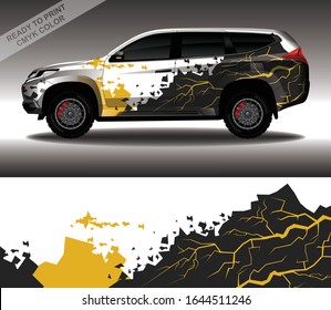 Car wrap decal design vector, custom livery race rally car vehicle sticker and tinting.