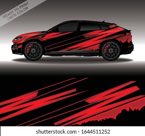Car wrap decal design vector, custom livery race rally car vehicle sticker and tinting.
