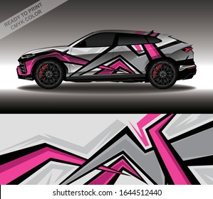 Car wrap decal design vector, custom livery race rally car vehicle sticker and tinting.