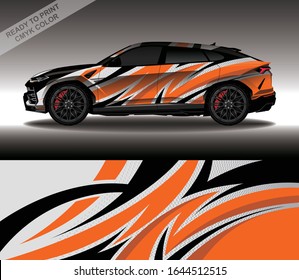 Car wrap decal design vector, custom livery race rally car vehicle sticker and tinting.