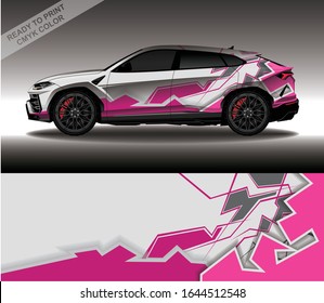 Car wrap decal design vector, custom livery race rally car vehicle sticker and tinting.