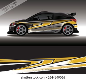 Car wrap decal design vector, custom livery race rally car vehicle sticker and tinting.