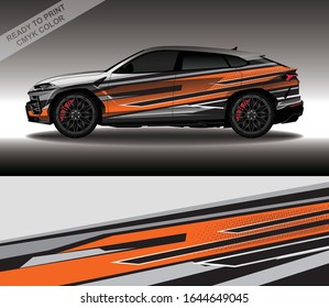 Car wrap decal design vector, custom livery race rally car vehicle sticker and tinting.