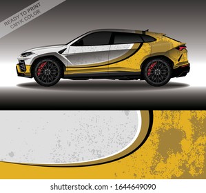 Car wrap decal design vector, custom livery race rally car vehicle sticker and tinting.