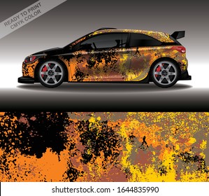 Car wrap decal design vector, custom livery race rally car vehicle sticker and tinting.