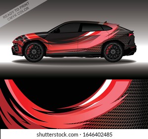 Car wrap decal design vector, custom livery race rally car vehicle sticker and tinting.