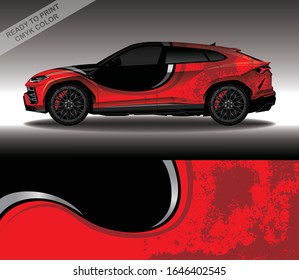 Car wrap decal design vector, custom livery race rally car vehicle sticker and tinting.