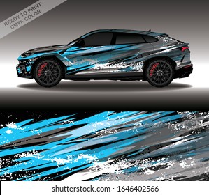 Car wrap decal design vector, custom livery race rally car vehicle sticker and tinting.