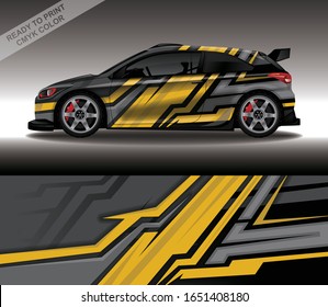 Car wrap decal design vector, custom livery race rally car vehicle sticker and tinting.