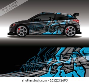 Car wrap decal design vector, custom livery race rally car vehicle sticker and tinting.