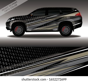 Car wrap decal design vector, custom livery race rally car vehicle sticker and tinting.