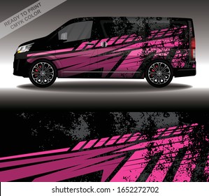 Car wrap decal design vector, custom livery race rally car vehicle sticker and tinting.